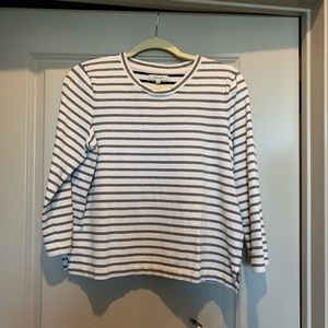 Madewell cropped stripes long sleeve